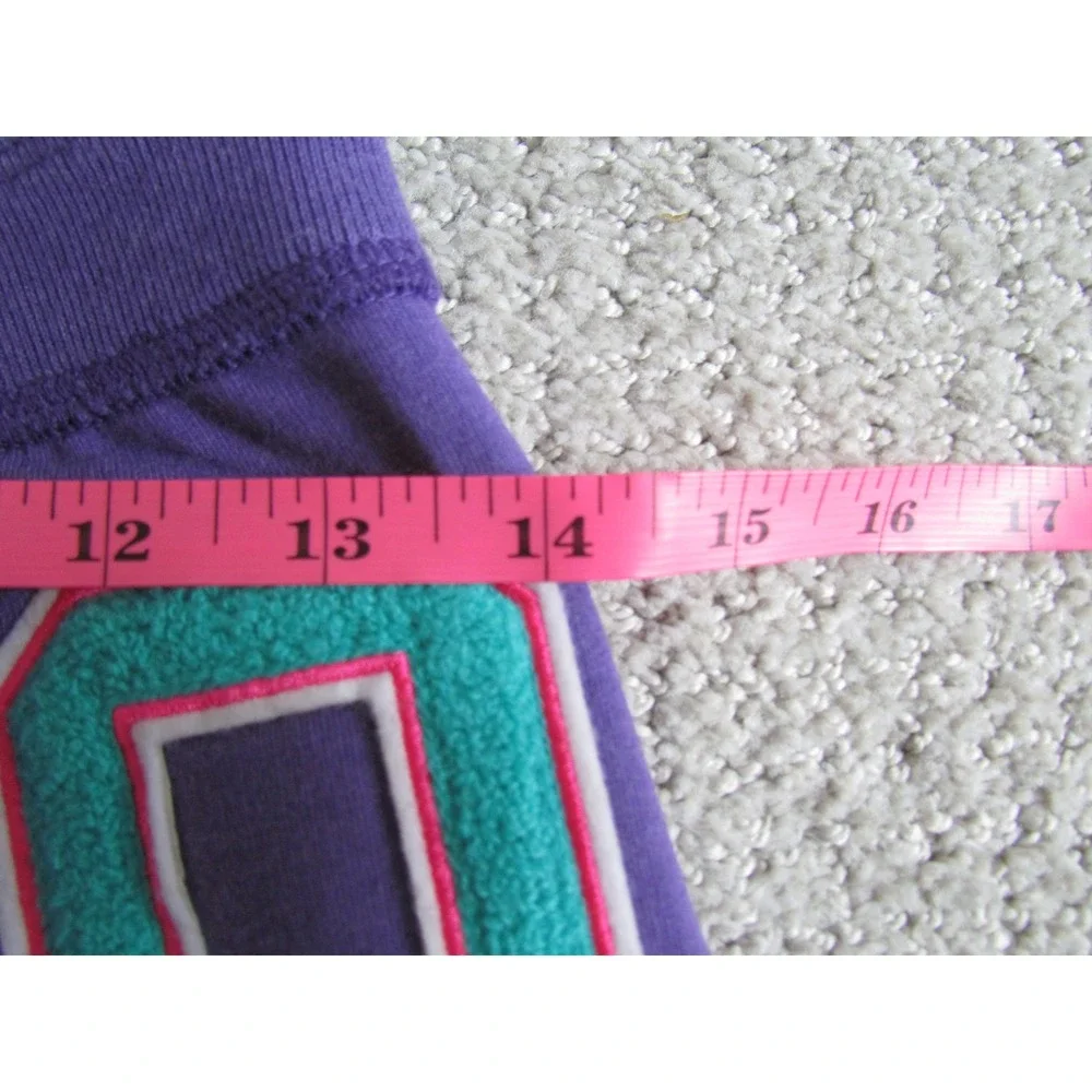 Justice Sweatpants Size 12 Purple Teal Glitter Logo Y2K Loungewear Joggers
